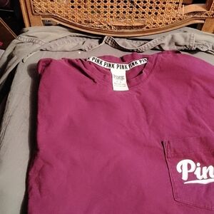 PINK Victoria's Secret Magenta Tee with Logo